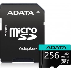 Флеш Карта Памяти (MicroSDXC) 256GB AData Premier UHS-I+SDадап. R100/W80MB/s AUSDX256GUI3V30SA2-RA1