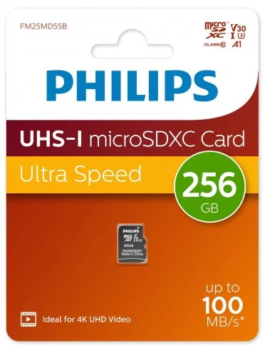 Флеш Карта Памяти (MicroSDXC) 256GB Philips UHS-I U3 R100W50MB/s FM25MD55B/97