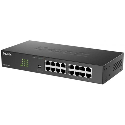 Коммутатор D-Link DGS-1016D/J1A, 16-port UTP 10/100/1000Mbps Auto-sensing, Stand-alone, Unmanaged