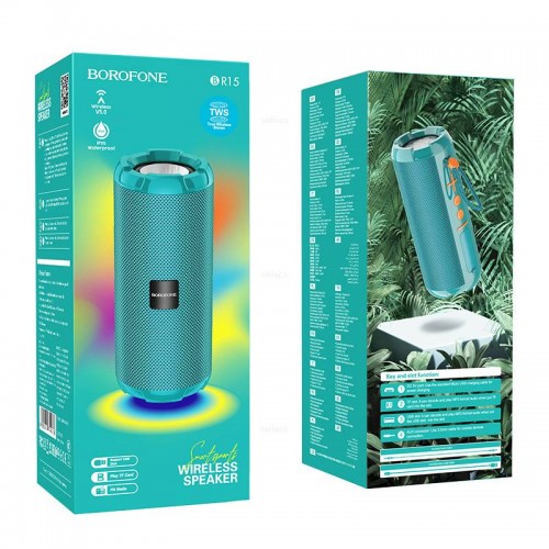 Портативная акустика Borofone BR15 Peacock blue (бирюза)