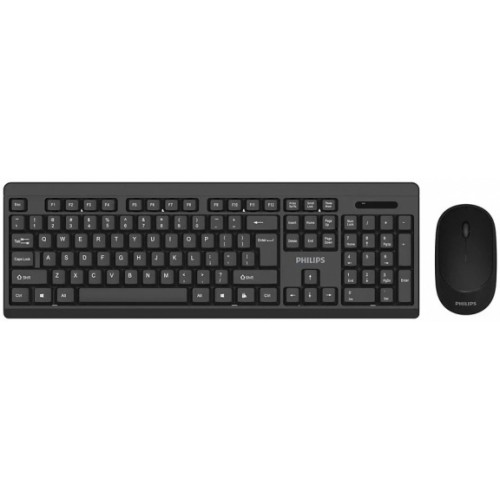 Клавиатура/мышь (беспроводной комплект) Philips SPT6324 2.4GHz 104кл., 3кн., 1600dpi, черный