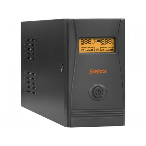ИБП ExeGate Power Smart ULB-850, LCD, 850VA/480W, линейно-интерактивный, 2 евро розетки, USB