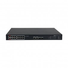 Коммутатор Dahua DH-PFS3220-16GT-240 16x1Гбит/с=14p IEEE802.3at(PoE+),2p IEEE802.3bt(UPoE), 2xSFP
