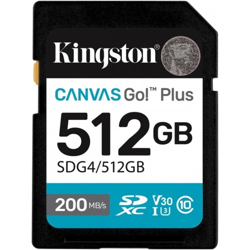 Флеш карта SDXC 512GB Kingston SDG4/512GB Canvas Go! Plus V30 w/o adapter