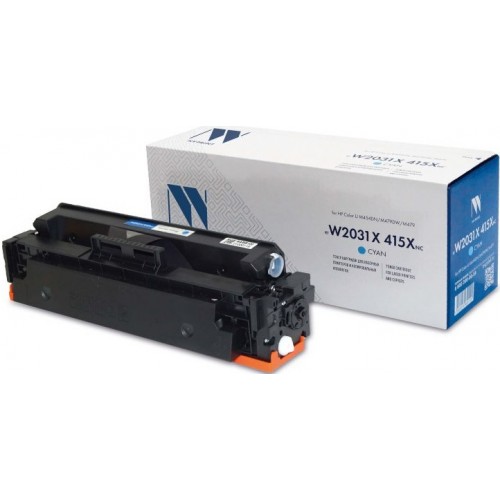 Тонер-картридж с чипом NV Print W2031X для HP Color LaserJet Pro M454dn/M479dw, №415X, С, 6K