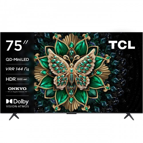 Телевизор 75" (190 см) TCL 75C6K черный