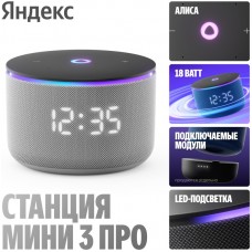 Умная колонка Яндекс Станция МИНИ 3 Про серый YNDX-00059
