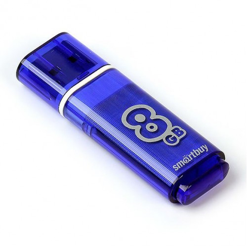 Накопитель USB 2.0 Flash Drive 8Gb Smartbuy Glossy series Dark Blue (SB8GBGS-DB)