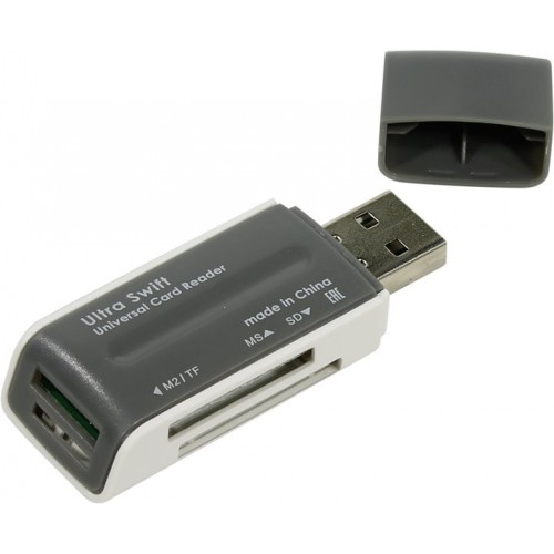 Устройство чтения/записи Defender Ultra Swift USB2.0, Gray внешний, мультиформатный (83260)