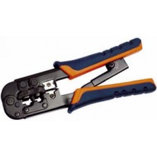 Клещи для обжима ITK для RJ-45/RJ-12/RJ-11, без фиксации, с резиновой ручкой, синий-оранжевый (TM1-B10H)