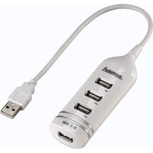 Концентратор USB 2.0 HUB 4-port Hama Round1:4 white
