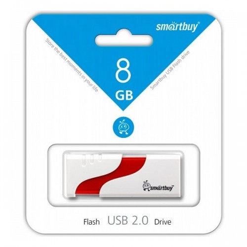 Накопитель USB 2.0 Flash Drive 8Gb Smartbuy Hatch White (SB8GBHTH-W)