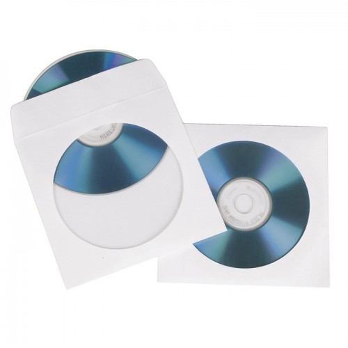 Конверты бумажные для  CD/DVD, прозрачное окно, 25 шт., белый, Hama (H-51060)