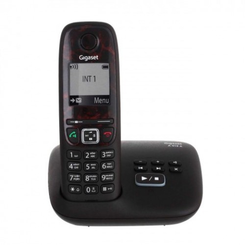 Радиотелефон GIGASET A415A black 1.8" телефонная книга на 100 контактов CLIP, АОН Автоответчик) 1 трубка в комплекте