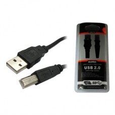 Кабель USB 2.0 Am-Bm BURO 3м, серый (USB2.0-AM/BM-3)