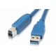Кабель USB 3.0 Am-Bm BURO 1.8м, синий (USB3.0-AM/BM)