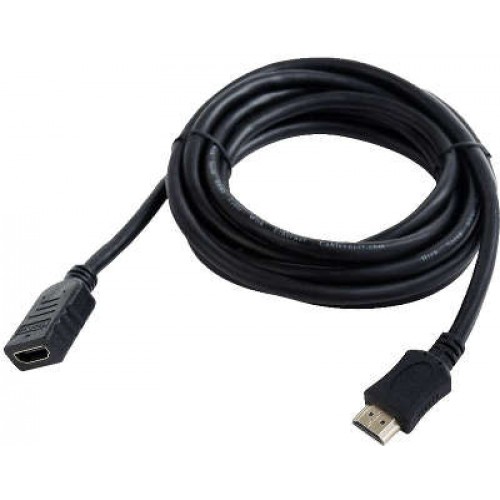 Кабель HDMI 19M-19M 1.8м ver.2.0 M-F Cablexpert black позол.разъемы,экран,пакет