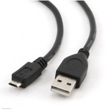 Кабель USB 2.0 Am-microBm 5P  0.3м Gembird Pro, черный, пакет (CCP-mUSB2-AMBM-0.3M)