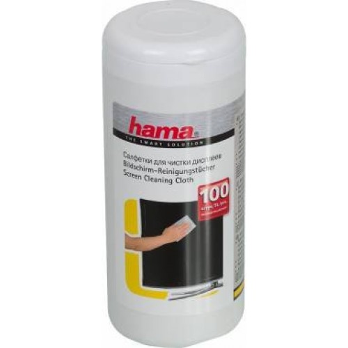 Чистящие салфетки Hama H-R1095850 влажные для экранов в диспенсере (тубе) 100 шт. 14х20 см