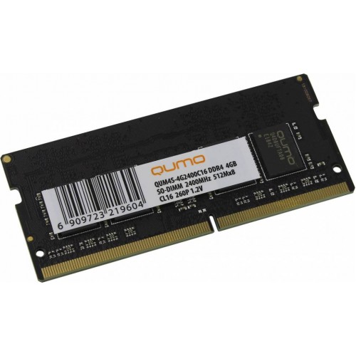 Модуль памяти SODIMM DDR4 SDRAM 4096 Mb (PC-19200, 2400MHz) QUMO (QUM4S-4G2400C16)