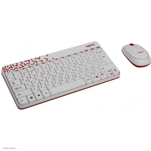 Комплект беспроводной Logitech Wireless Combo MK240 Nano White-red (920-008212)