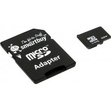 Карта памяти microSD Card 8Gb Smartbuy Class4 HC + SD адаптер (SB8GBSDCL4-01)