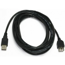 Кабель USB 2.0 Am-Af удлинитель  1.8м Gembird Pro, черный, экран, пакет (CCP-USB2-AMAF-6)