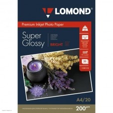 Бумага Lomond для фотопечати А4, 200 г/м2, 20 листов, суперглянцевая (1101112)