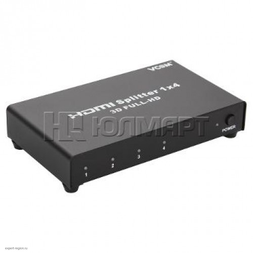 Разветвитель VCOM HDMI Spliitter 1-4 3D FHD 1.4v, каскадируемый (VDS8044D)